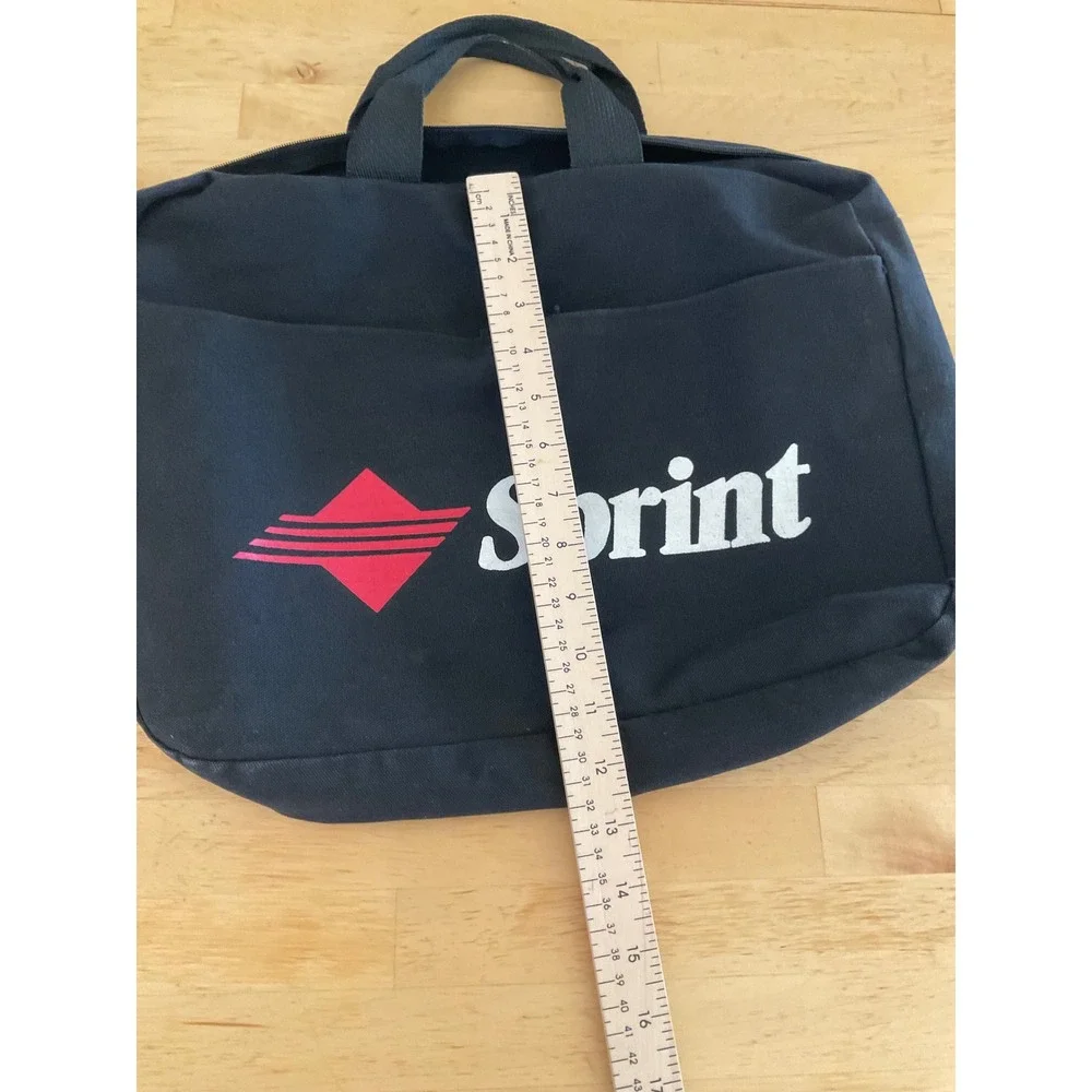 Vintage Sprint Logo Canvas Laptop Bag Briefcase Black Promotional Tech Case